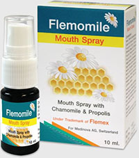 รูปภาพของ Flemomile Mouth Spray 10 ml. เฟลมโมมายล์ เม้าท์ สเปรย์ Poposlis 
